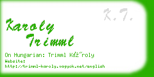 karoly trimml business card